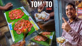Bangalore Famous Ramu Tikki Puri And Tomato Slice | Chikpete Market | Street Food India