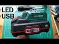 Lidl Parkside Cordless 20V Battery Light &amp; USB