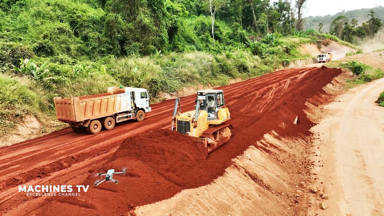 Incredible Mastering Process Bulldozer Paving Top Soil Road