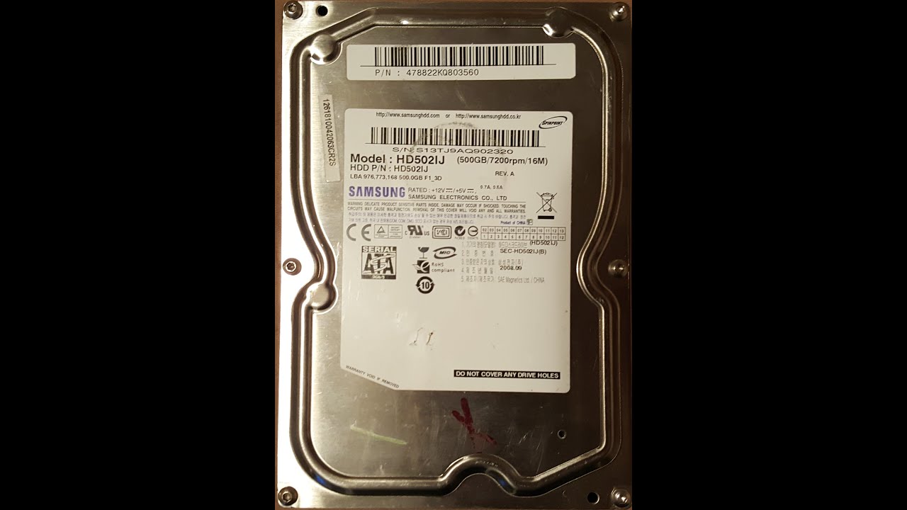 samsung hd502ij hard drive sounds YouTube