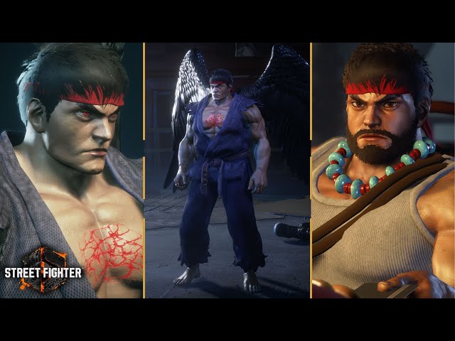 Evil ryu in the style of street fighter 6, realiatic portrait