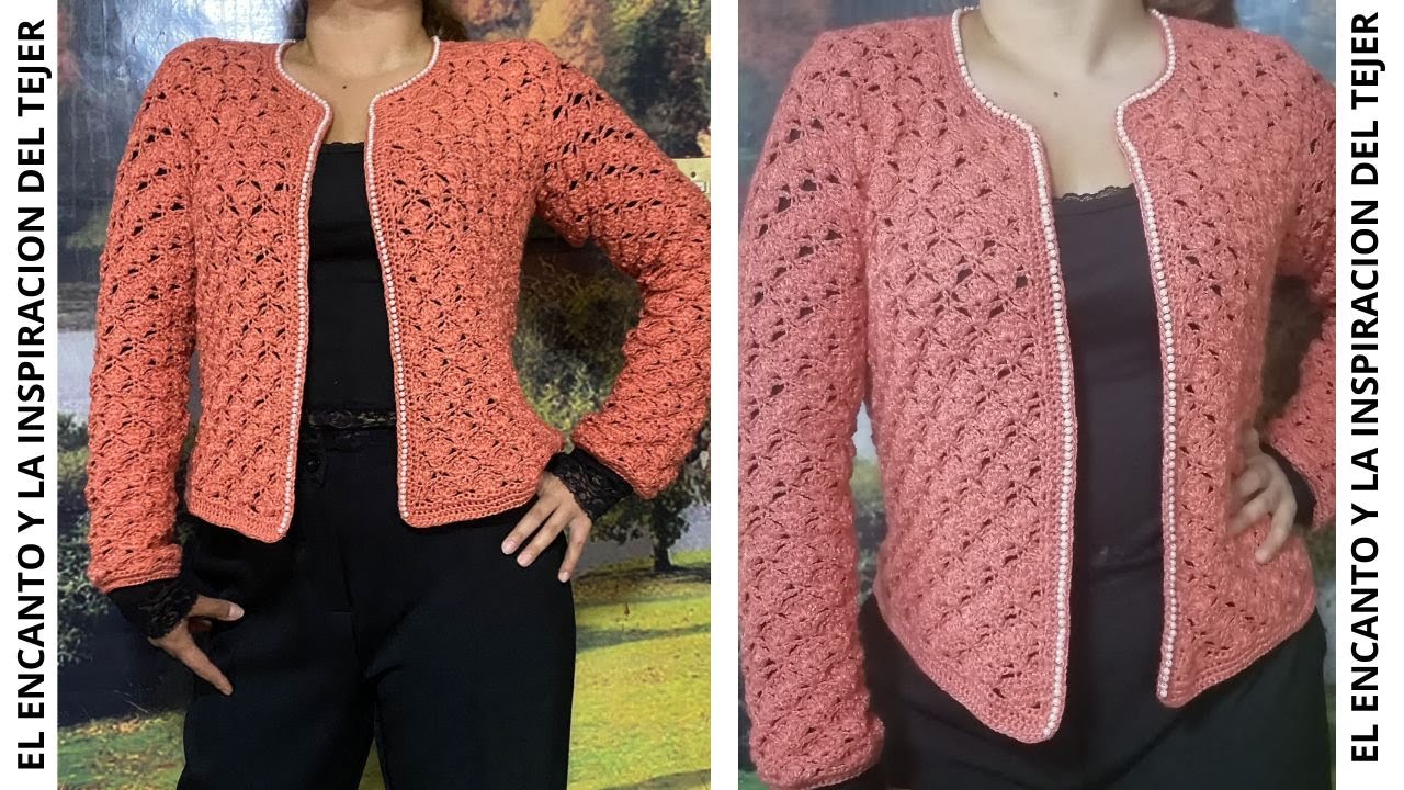 BONITO Y ELEGANTE SACO/CARDIGAN A CROCHET 