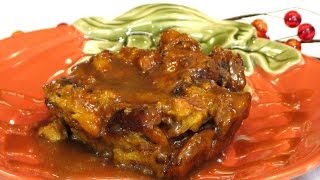 Pumpkin Bread Pudding with Caramel Sauce -- Lynn's Recipes