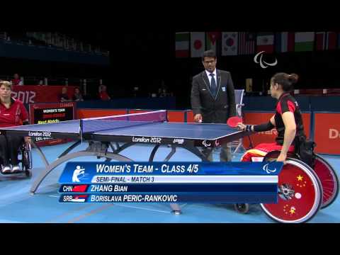 Table Tennis CHN vs SRB Women's Cl 4-5 Semifinal 1 Matches 2&3 - London 2012 Paralympic Games.mp4