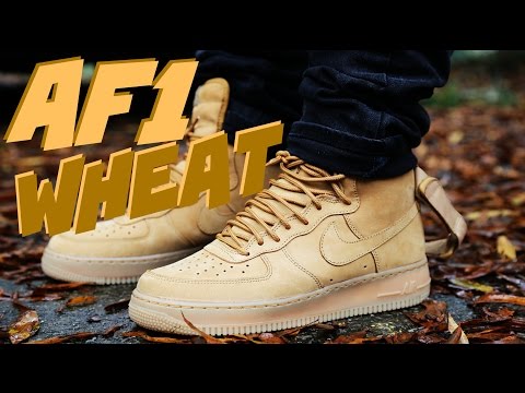air force 1 high wheat on feet