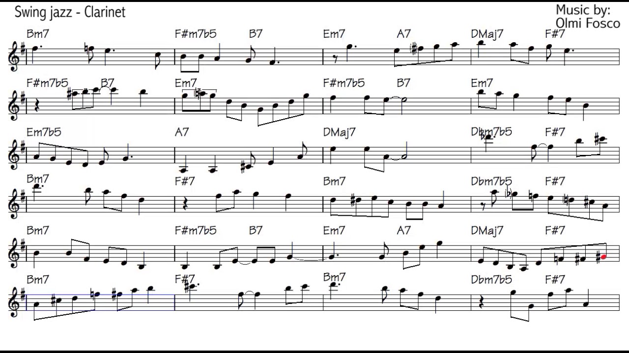 METHOD For SWINGING CLARINET ス (日本語) 楽譜 Django Reinhardt - Minor Swing - solo - clarinet Bb Sheet