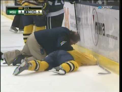 Tropp/Conboy Attack on Kampfer at Michigan-Michigan State Hockey Game