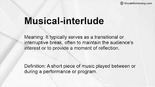 Musical-interlude Meaning Music Definition Interlude