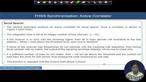 Lecture 43: FHSS Synchronization Method - II