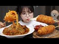 홈메이드 스파게티와 밥으로 만든 치즈밥도그 먹방 HOMEMADE SPAGHETTI &amp; RICE HOTDOG MUKBANG ASMR