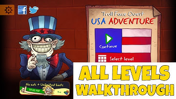 Troll Face Quest USA Adventure Level 1-17 Walkthrough | All Levels Guide