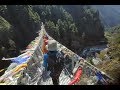 Everest Base Camp trek's Hillary SUSPENSION BRIDGE in VR180 (btwn Namche Bazaar & Lukla)