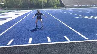 Shuffle 5 yd and Back + 10 yd Sprint