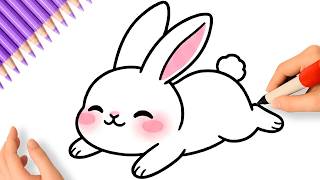 HOW TO DRAW A CUTE RABBIT EASY 🐇