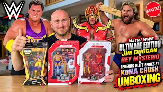 Mattel WWE Ultimate Edition Jim Duggan & Rey Mysterio & Legends Series 31 Kona Crush Figure Unboxing
