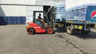 How to Unload Aquafina Pallets off a Delivery Truck @ForkliftSkills