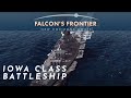 Across the endless expanse of sea, the Iowa-class battleship glides with quiet power.