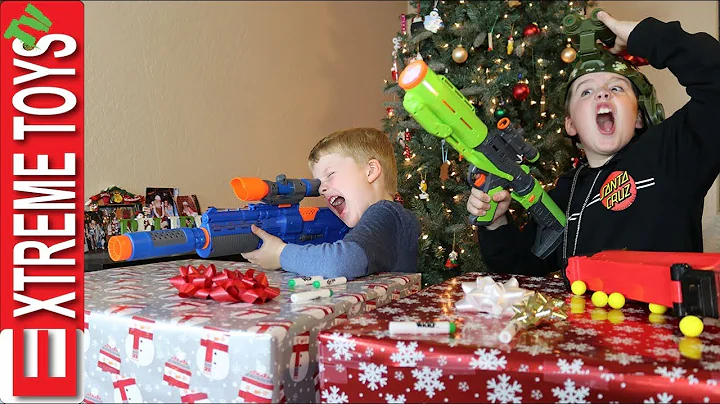 Christmas Showdown Part 1! Nerf Blaster Sneak Atta...