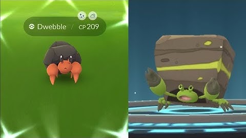 WE CAUGHT SHINY DWEBBLE! POKEMON GO SHINY DWEBBLE EVOLVES INTO SHINY CRUSTLE!