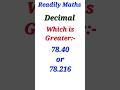 EXAMPLE of Comparing Decimals|| # Readily Maths|| # Concept Base|| # Shorts