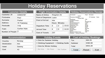 How to Create an Object Oriented Holiday Reservation System in Visual Basic.Net - Part 2 of 2