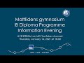 14.1.2021 Mattlidens IB info evening 2021