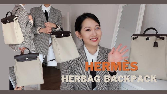 Hermès Toile Herbag a Dos Zip Retourne Backpack - Blue Backpacks, Handbags  - HER533441