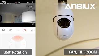 Caméra panoramique sans fil avec suivi automatique, 1080P, 360 rotations, ampoule Wifi PTZ IP