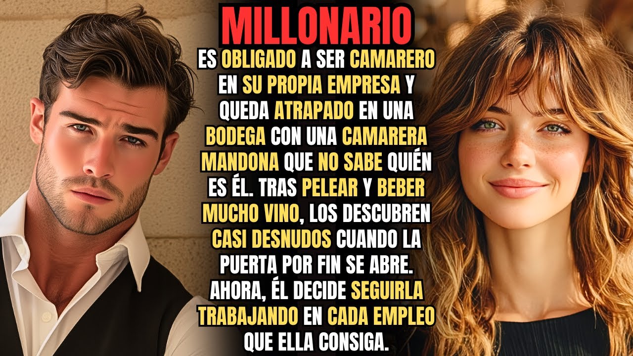 Al abrirse la BODEGA, ella salió CORRIENDO, dejando atrás al GUAPO CAMARERO que estaba SIN CAMISA.