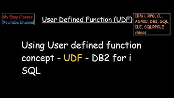 user-defined functions (UDFs) on IBM DB2 for i SQL-  Introduction to UDFs