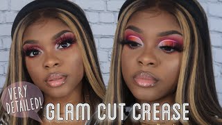 OMBRÉ GLAM CUT CREASE + BLACK OWNED MAKEUP BRANDS (very detailed) | Joanna Divine