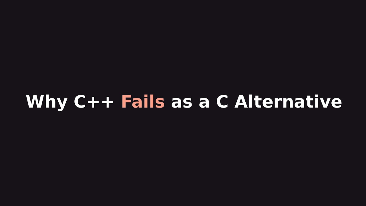 Is C++ really a C alternative? - YouTube