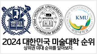 2024 대한민국 미대 순위에 대해 알아보자.