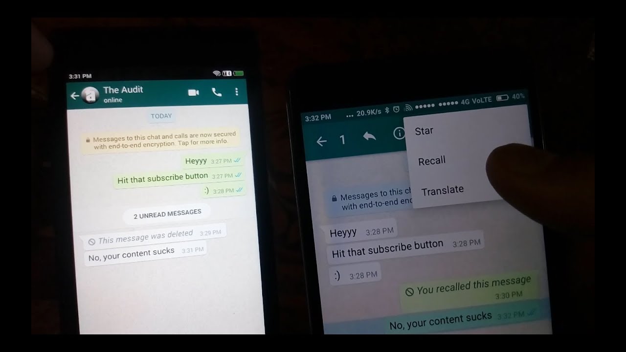 The only WhatsApp trick you need to know | RECALL TEXT ON WHATSAPP | WHATSAPP HACK | THE AUDIT