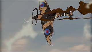 Spitfire burning out of the sky (animation test)