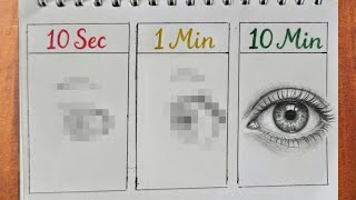 10 sec vs 1 min vs 10 min Eye Drawing 😳 (Big Difference!)#mtartist #art #ayedraw 