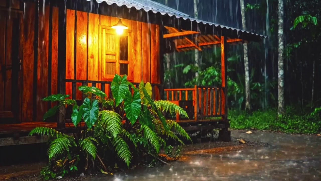 Rainy Night with Thunder | Peaceful Storm Sounds for Anxiety Relief | HEAVY RAIN | RAIN SOUNDS