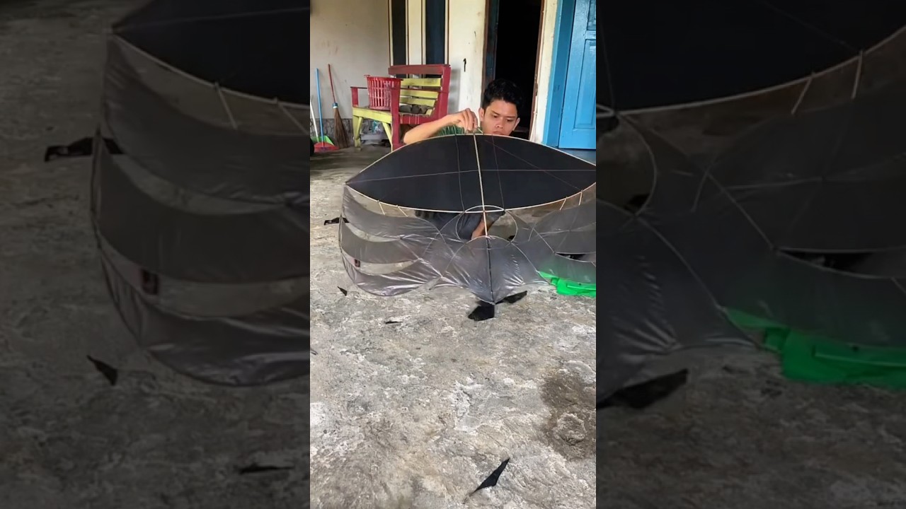 Coba bikin layangan ram raman empet dari bambu 