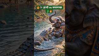 🐊 मगरमच्छ ने हाथी का पैर पकड़ा, फिर क्या हुआ? 😳#shorts #ytshorts#devotional #vishnu #gajendramoksha