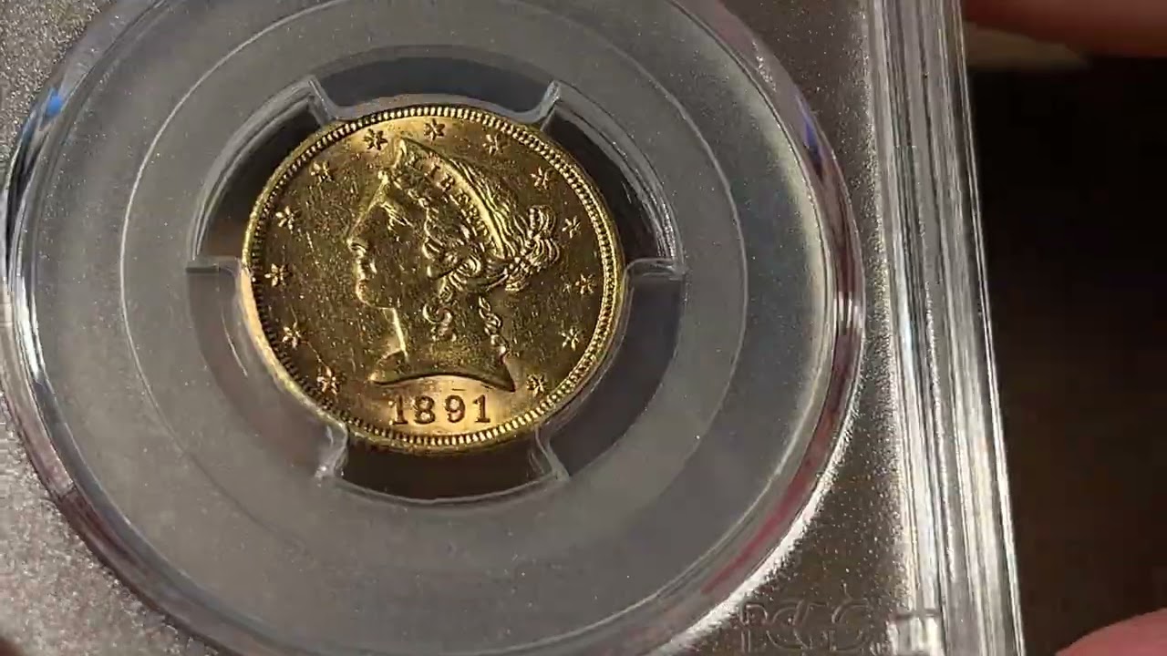 1891-CC $5 Liberty Head Half Eagle, PCGS AU58 CAC - David Kahn 