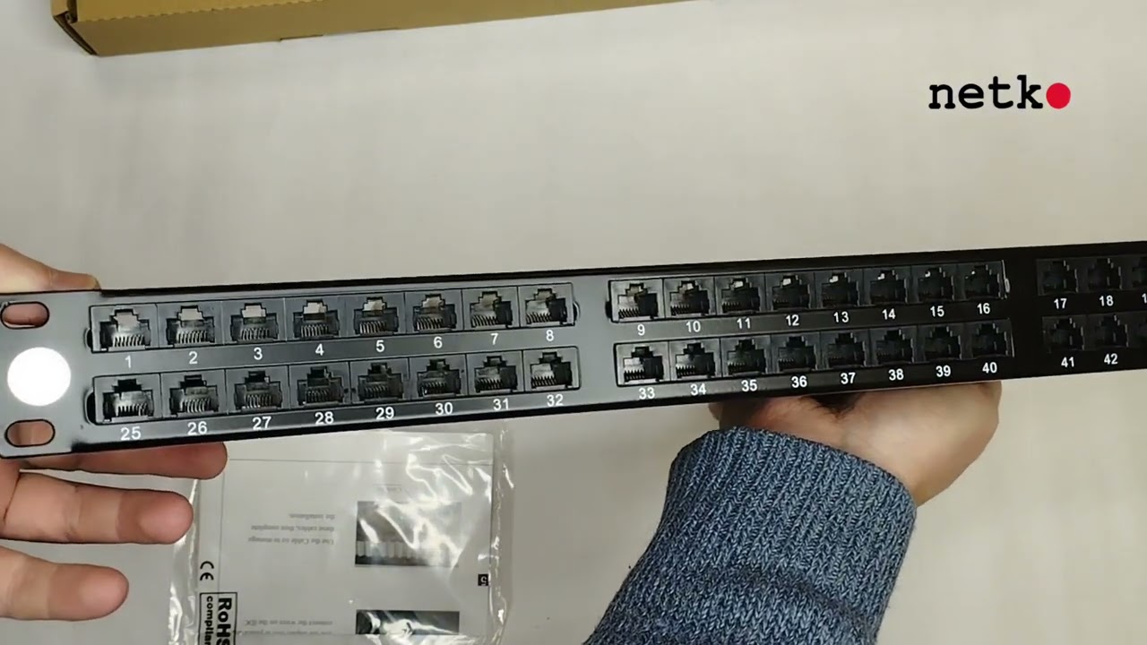 55045 Патч-панель UTP, 19", 48 портов RJ45, cat.5е, 1U, Dual Type, компактная, NETKO Expert CKC