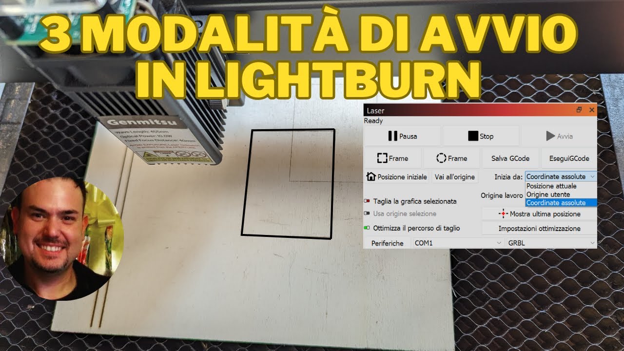 Comprendere le diverse modalità di avvio in Lightburn