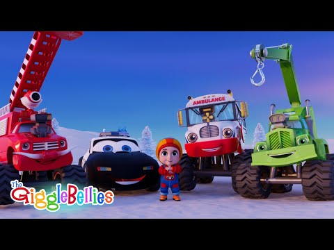 Monty S Rescue Squad 2 Fire Truck Tow Truck Police Car Nursery Rhymes GiggleBellies 