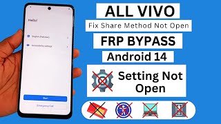 Setting Not Open | All Vivo Android 14 FRP Bypass | Share Method Not Working | Talkback Not Open