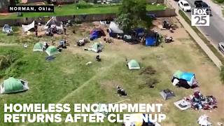 Norman leaders searching for solution after return of homeless encampment