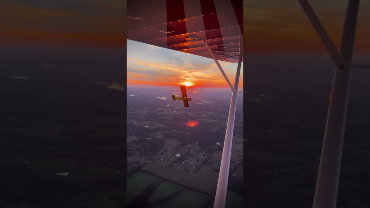 Sunset flight in the Husky