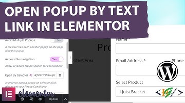 How to Trigger a Popup on a Link Click in Elementor Pro WordPress | Opening a Popup By Text Link