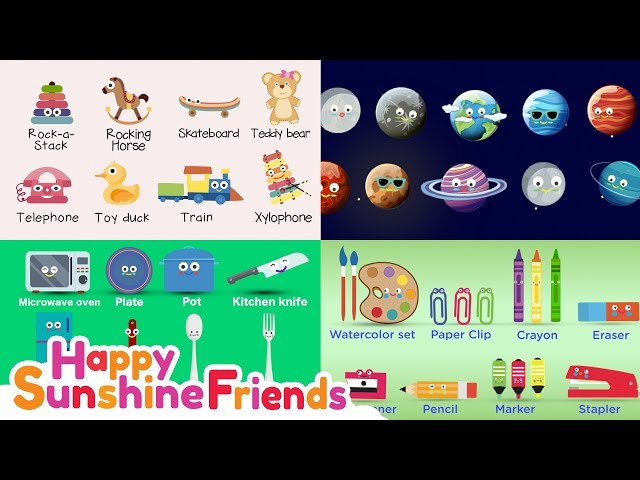 Kids learning lesson kitchen, stationery and planet | Educational video for kids class=