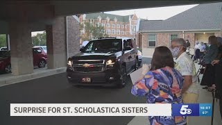 Students Organize Surprise Parade for St. Scholastica Sisters