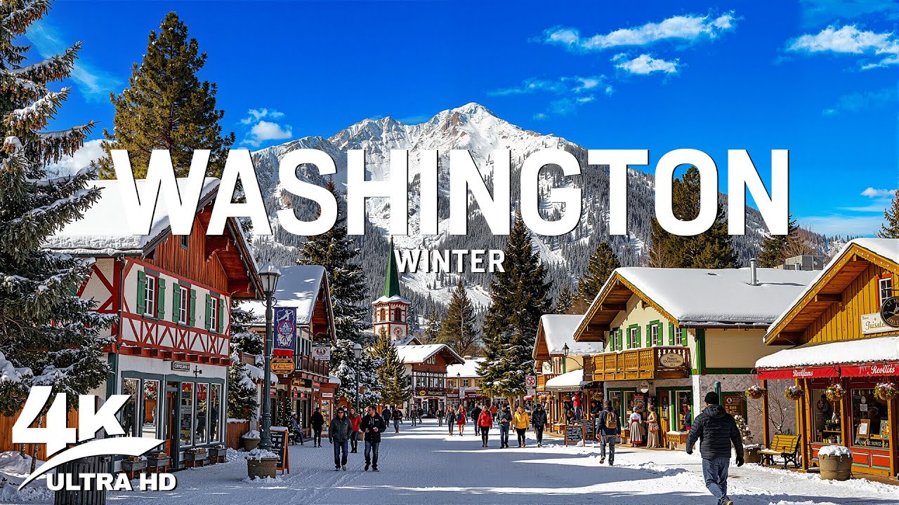 Washington Winter 4K ❄️ Discover Snowy Forests, Frozen Lakes & Pacific Northwest Beauty